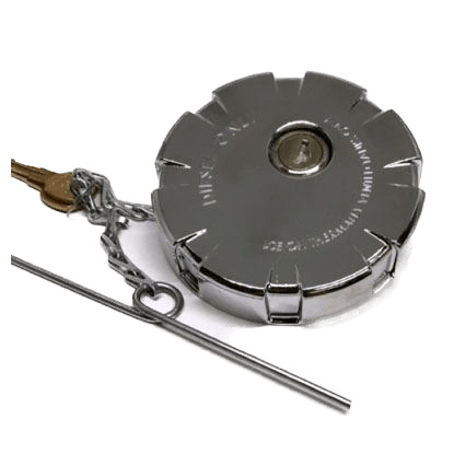 3.37 Inch ID Kenworth - Locking Fuel Cap - Low Sulfur Fuel - Chrome - HD Truck Source
