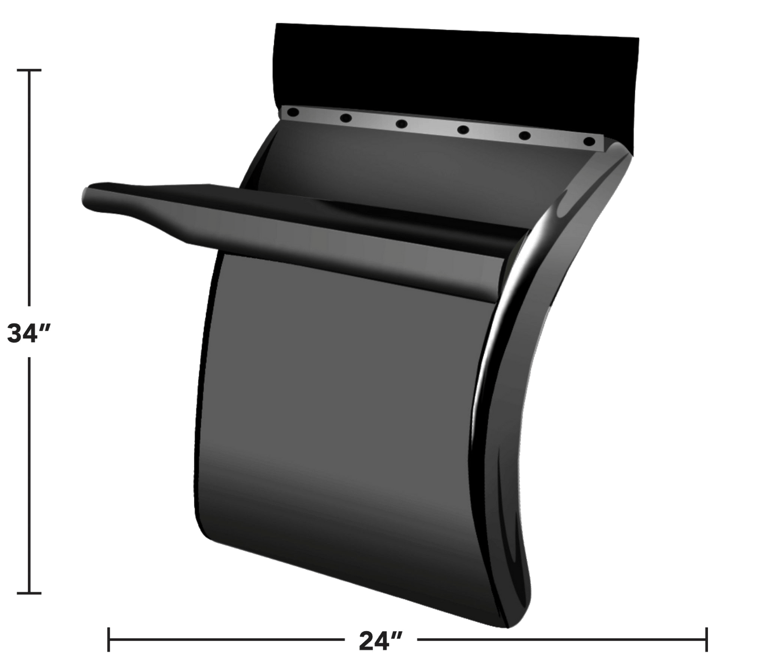 34 Inch Quarter Fender Pair Smoked Black Mirror Finish Triangle Brackets Included - HD Truck Source