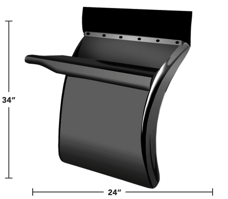 34 Inch Quarter Fender Pair Smoked Black Mirror Finish Triangle Brackets Included - HD Truck Source