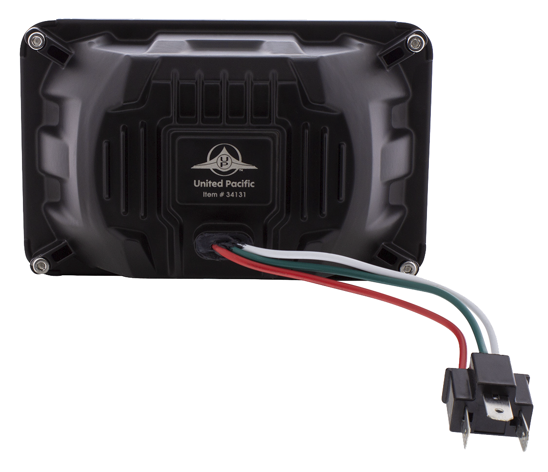 4" X 6" Heated LED Headlight With Glass Lens & Aluminum Housing