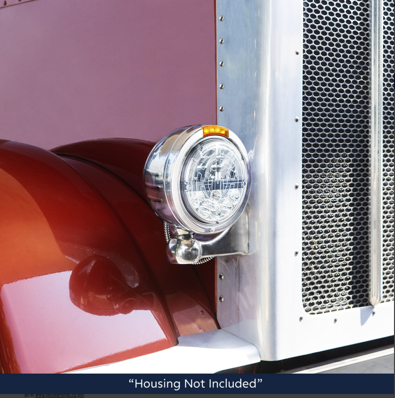 7" Heated LED Round Headlight With Polycarbonate Lens & Housing