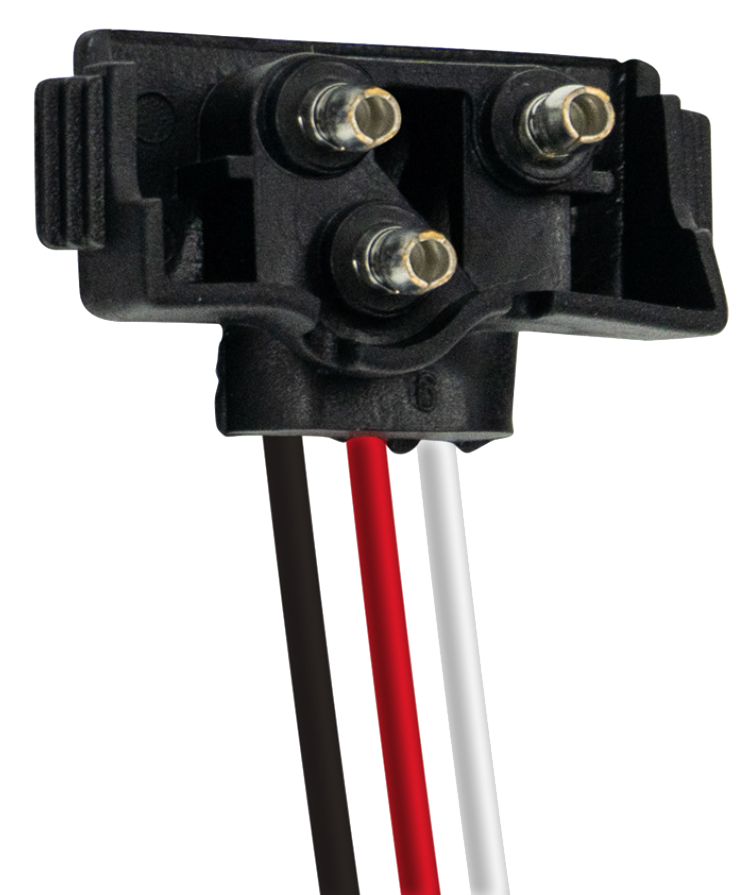 Pigtail - 3 Wire With 3 Prong Right Angle Plug - 12" Lead