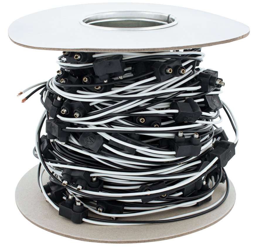 Wire Harness - 2-Prong Male Bullet Plugs 16G, 100' Total Length