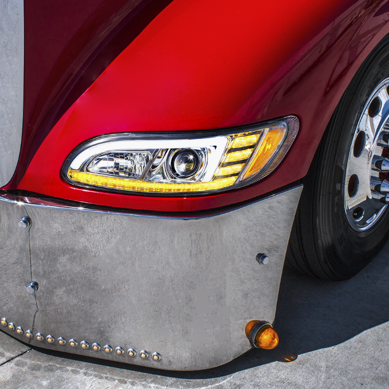 Peterbilt 386 (2005-2015) - Projection Headlight With LED Sequential Turn & DRL