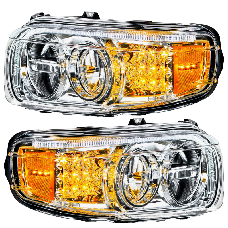 Peterbilt 388 (2008-2015) & 389 (2008-2023) - LED Headlight With LED Turn & Position Light Bar