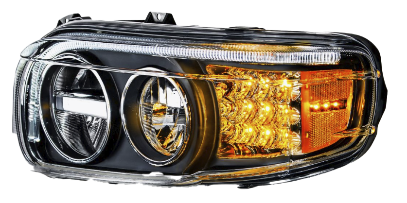 Peterbilt 388 (2008-2015) & 389 (2008-2023) - LED Headlight With LED Turn & Position Light Bar