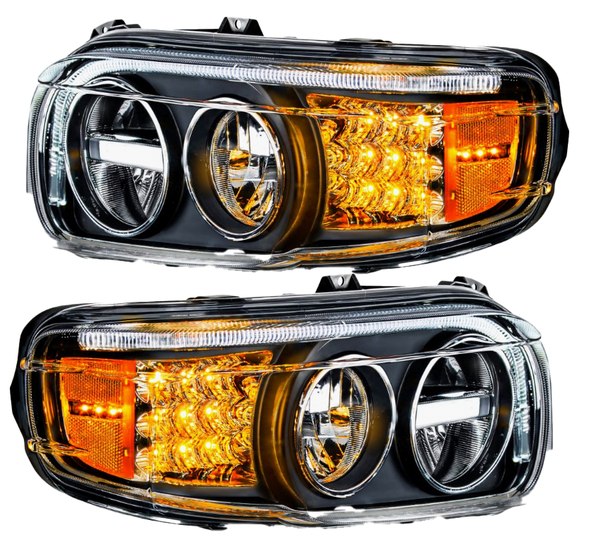 Peterbilt 388 (2008-2015) & 389 (2008-2023) - LED Headlight With LED Turn & Position Light Bar