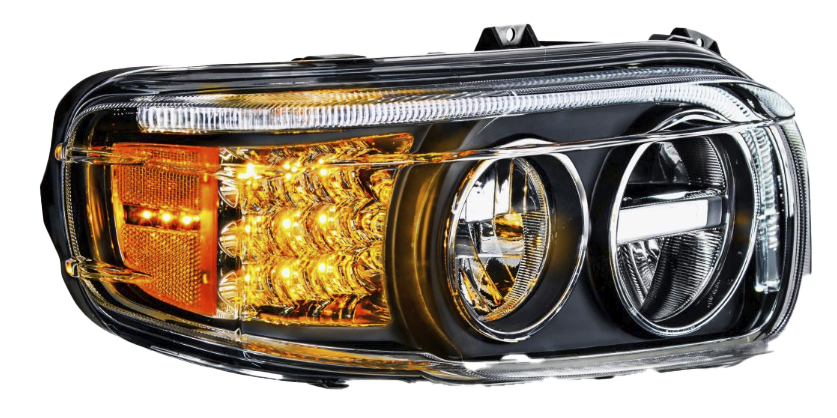 Peterbilt 388 (2008-2015) & 389 (2008-2023) - LED Headlight With LED Turn & Position Light Bar