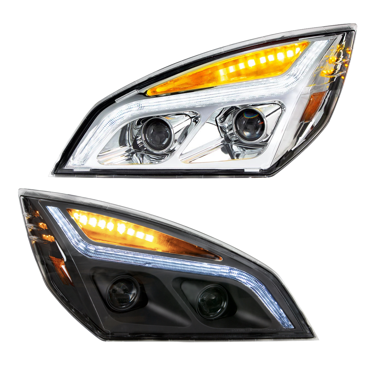 Freightliner Cascadia (2018-2024) - LED Projection Headlight With Position Light & LED Turn Signal
