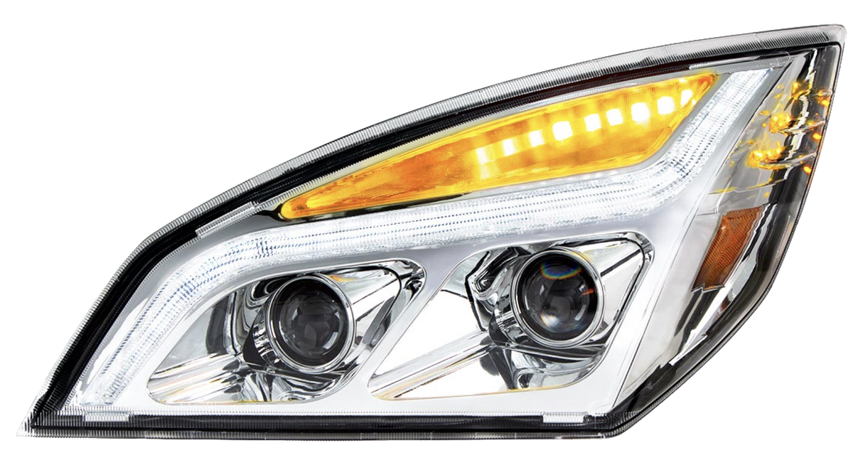 Freightliner Cascadia (2018-2024) - LED Projection Headlight With Position Light & LED Turn Signal