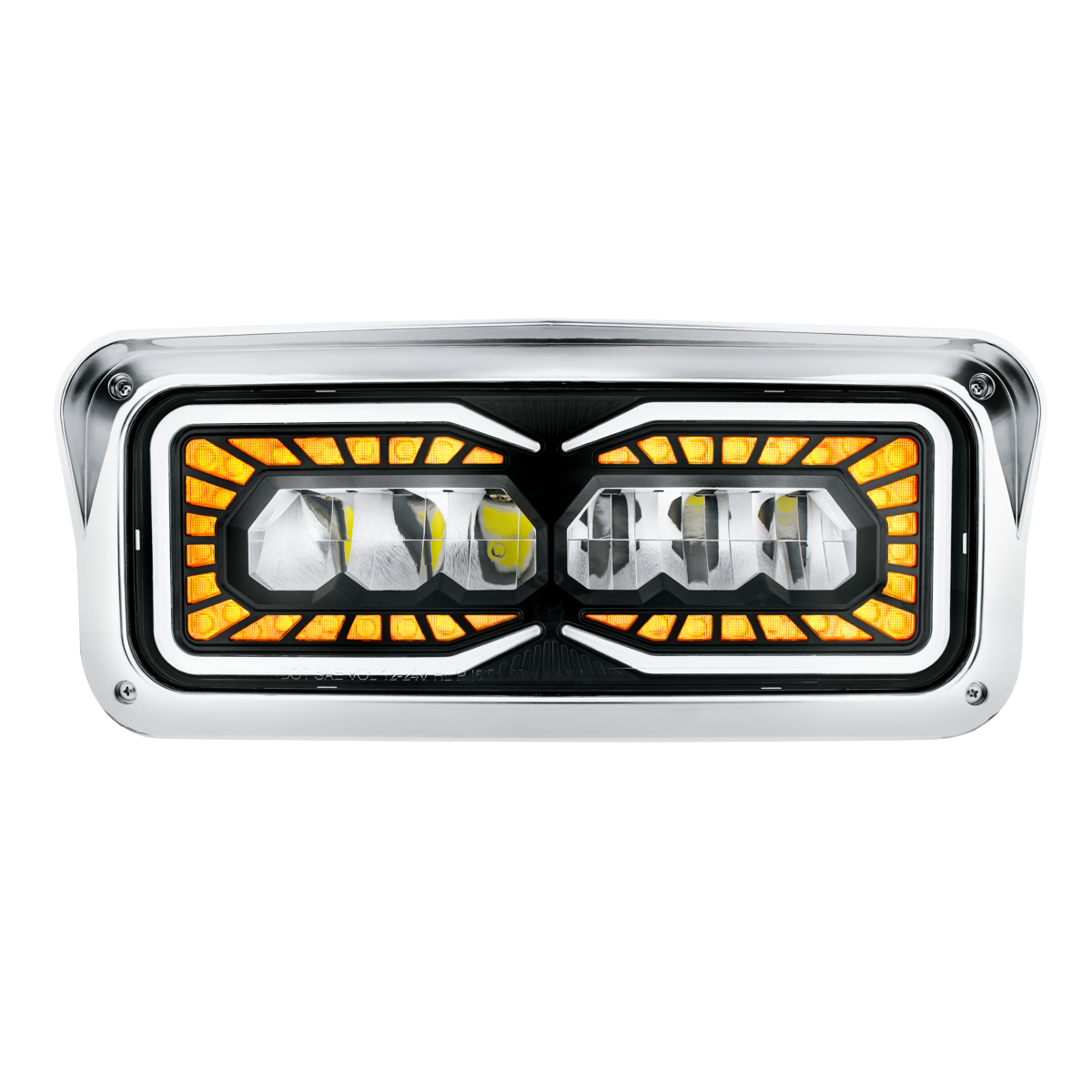 4 x 6 Inch High Power 9 LED Headlight With LED Turn Signal & Position Light-Passenger