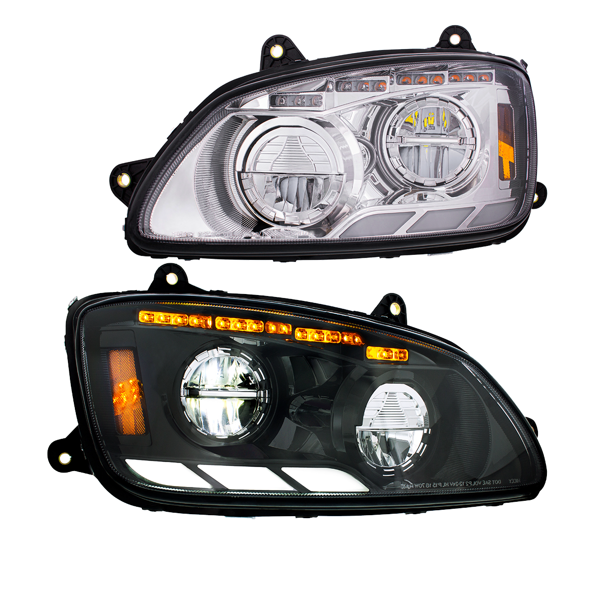 Kenworth T660 (2008-2017) - Full LED Headlight With Sequential Turn Signal & Position Light Bars