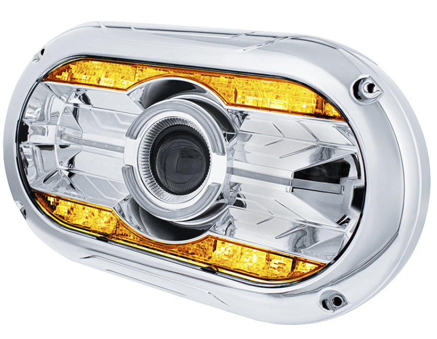 13-7/8 x 7-3/4 Inch LED Projector One-Piece Style Headlight For Dual 5-3/4" Headlight Housing