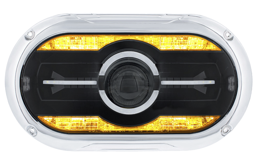 13-7/8 x 7-3/4 Inch LED Projector One-Piece Style Headlight For Dual 5-3/4" Headlight Housing