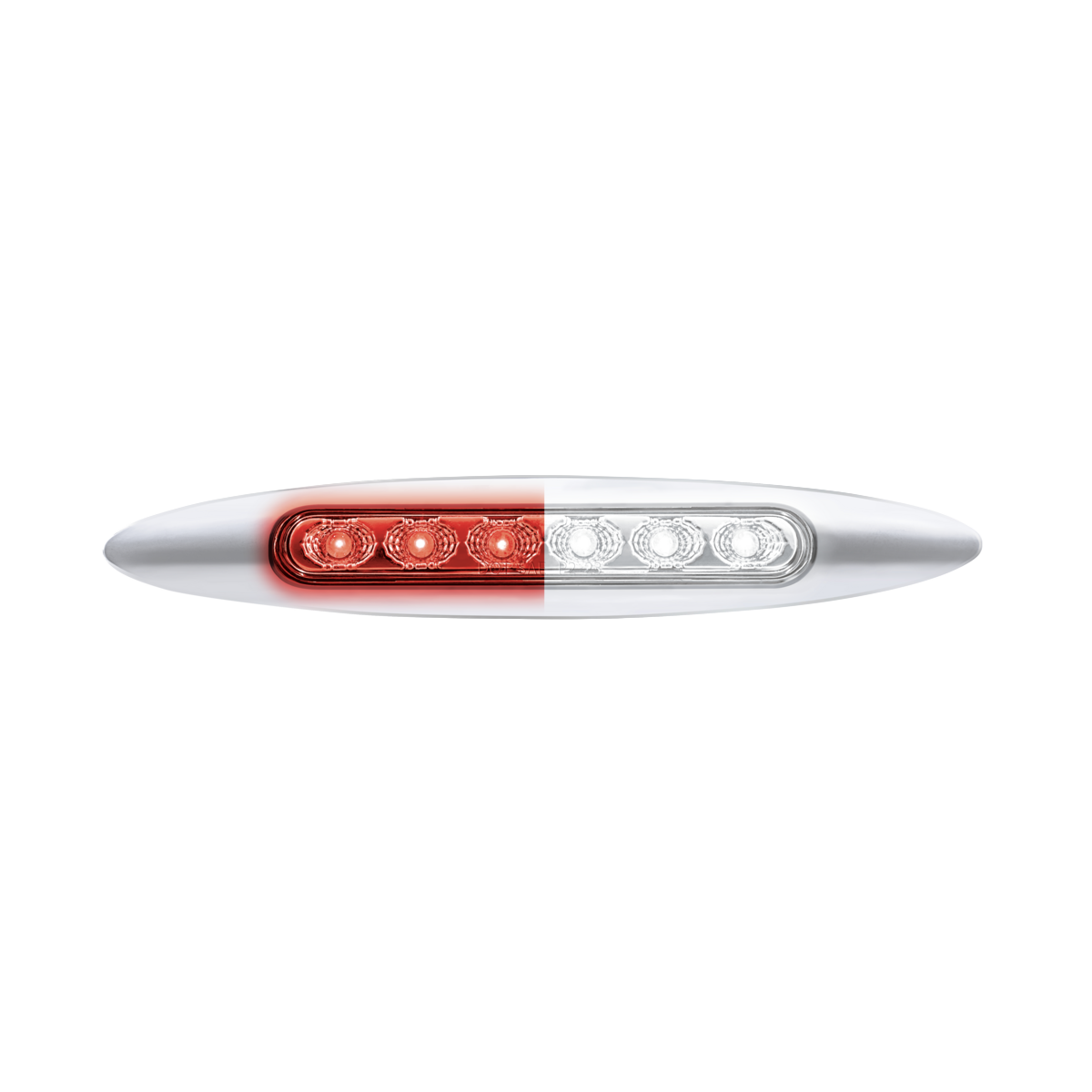 6" Dual Function Double Fury 6 LED Marker Light With Chrome Bezel