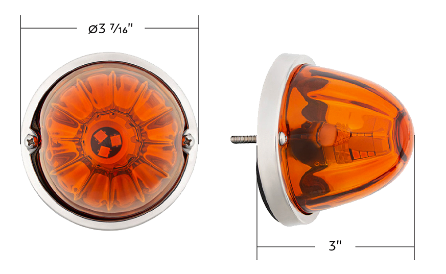 3 Inch Watermelon Light With GLASS LENS, 18 LED Bulb, Flush Mount Kit