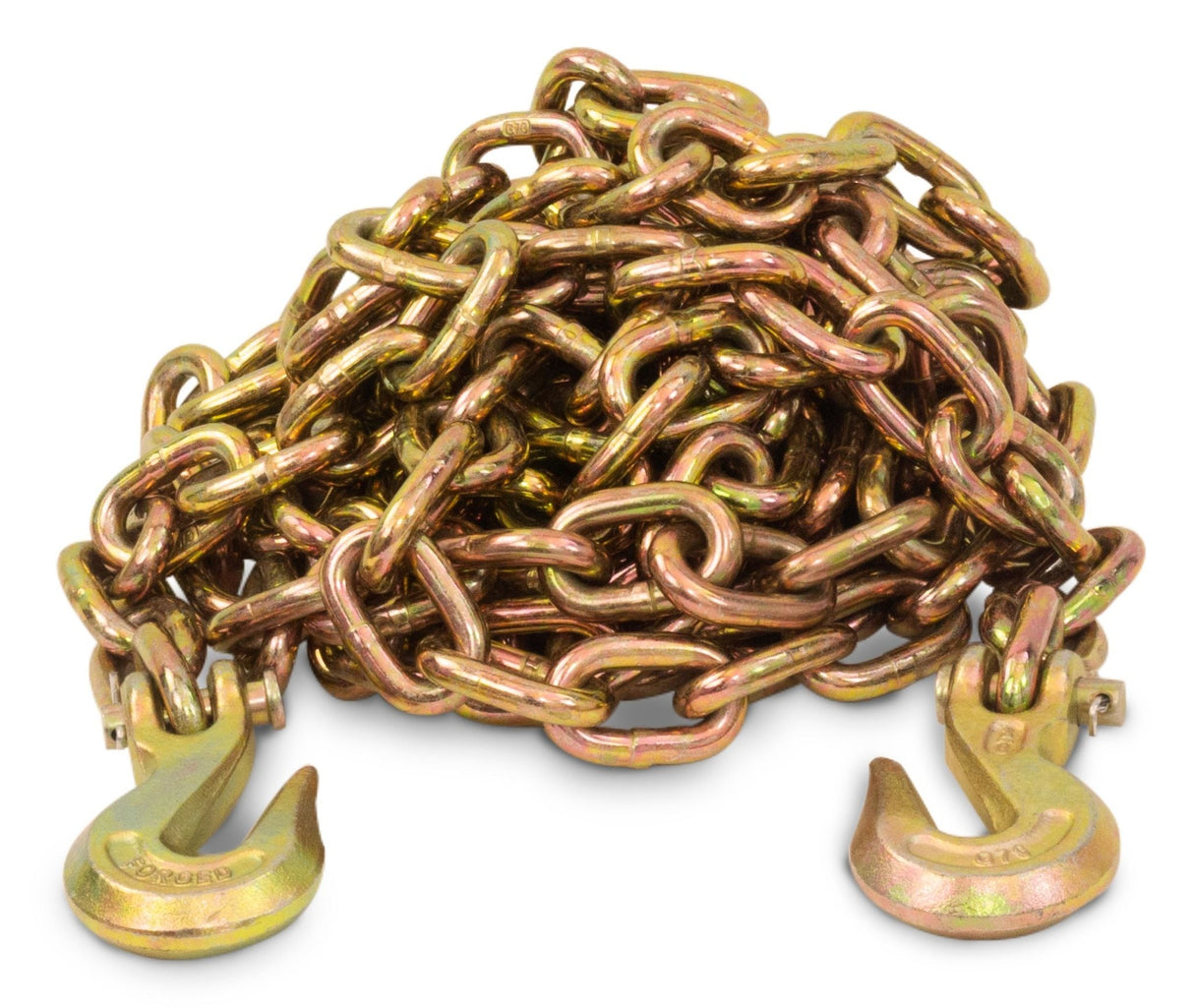 3/8 Inch x 20 Foot G80 Chain w/Grab Hooks - 7,000 Lbs WLL - HD Truck Source