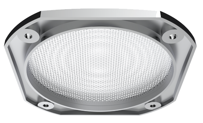 International 9900, 9400/9300/9200 - Chrome 4-1/2" Square Speaker Cover