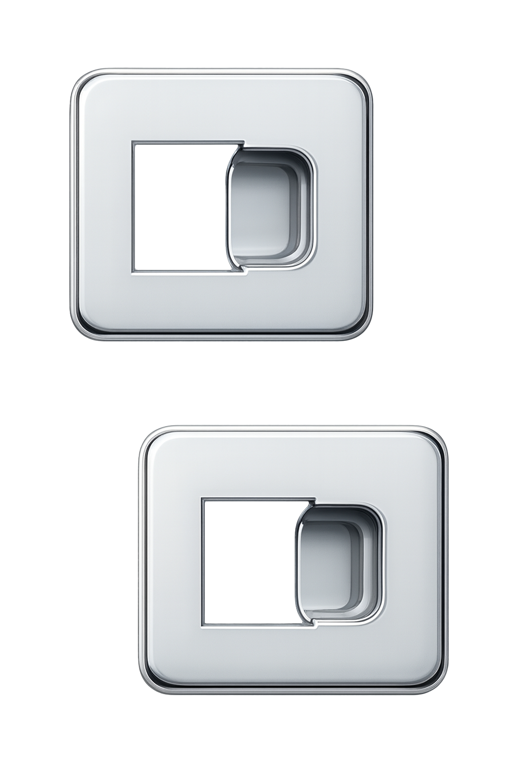 Kenworth W900/T800/T600 (1996-2002) - Chrome Plastic Daylite Door interior Handle Trims Pair