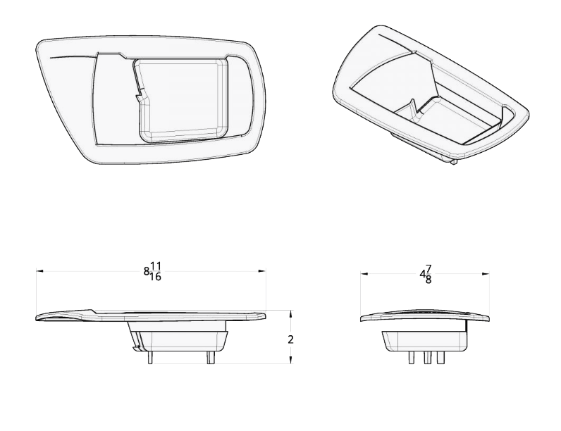 Kenworth (2006-Newer) - Door Handle Trims Pair