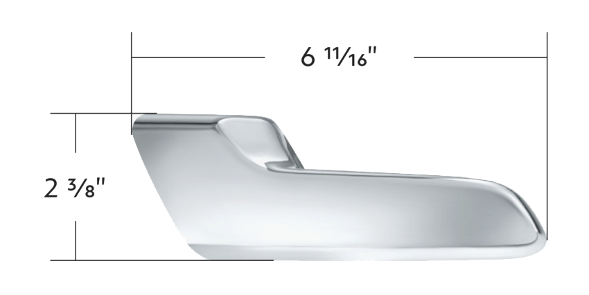 Kenworth T680 (2013-2025) - Chrome Plastic Interior Door Handle Cover