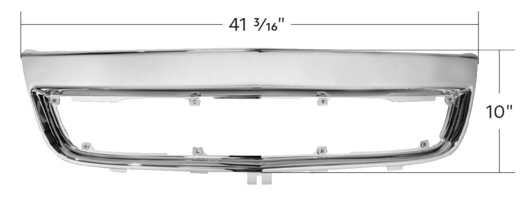 Volvo VNL 2018-2024 - Center Bumper Trim, Chrome or Black