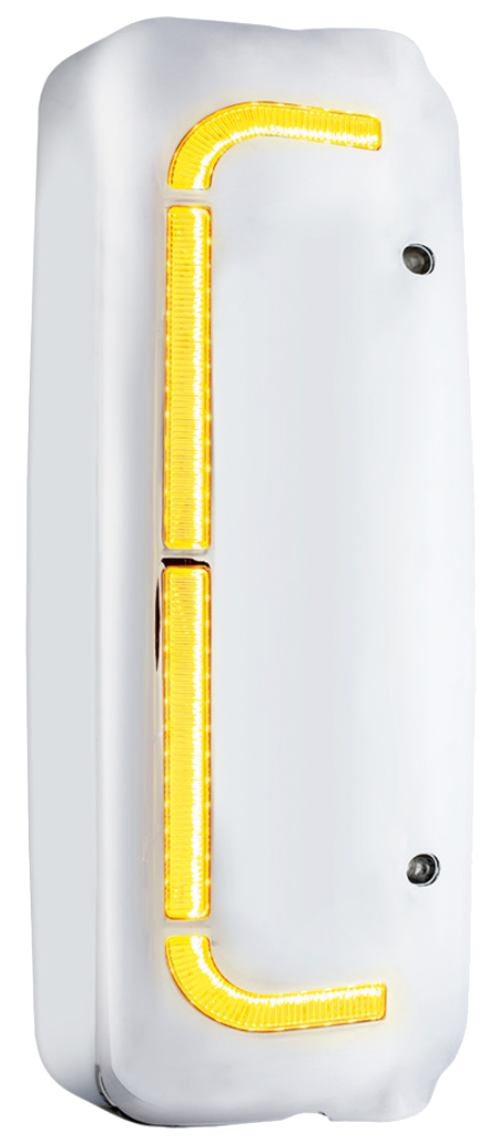 Freightliner Century and Columbia - 48 LED Chrome Mirror Cover With Sequential LED