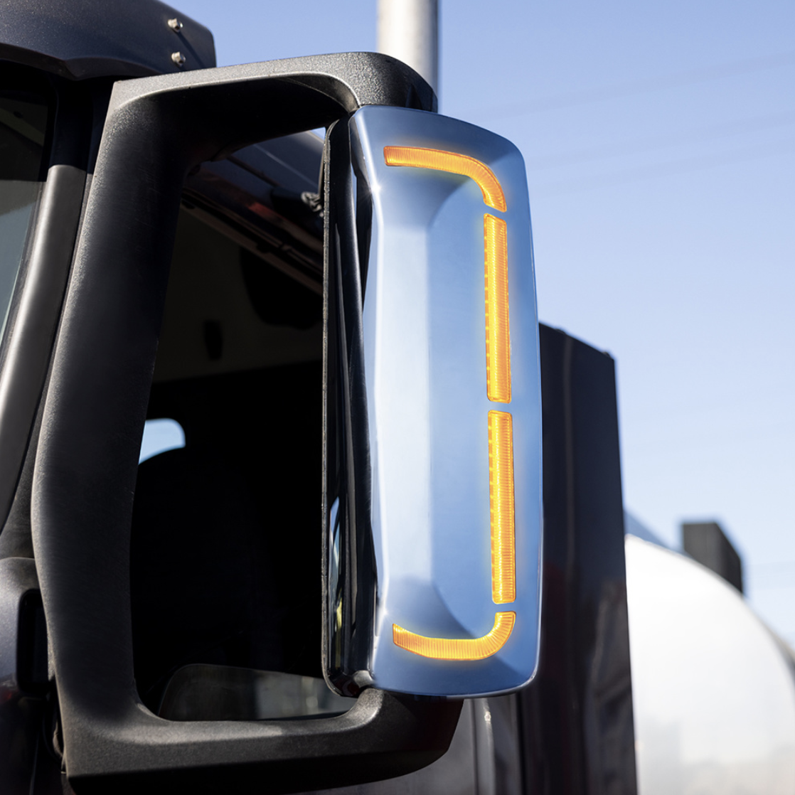 Volvo VNL - 59 LED Chrome Mirror Cover With Sequential LED