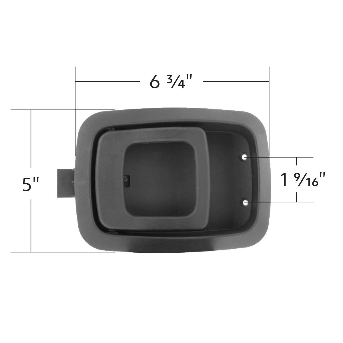 Kenworth W900/T800/T600/T300/C500 (2002-2006 ) - Black Plastic Interior Daylight Door Handle