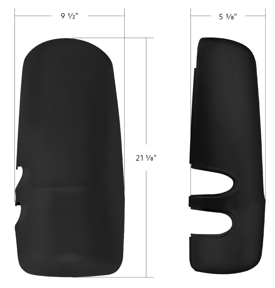 Kenworth T680 2013 and Up - Mirror Cover, Matte Black