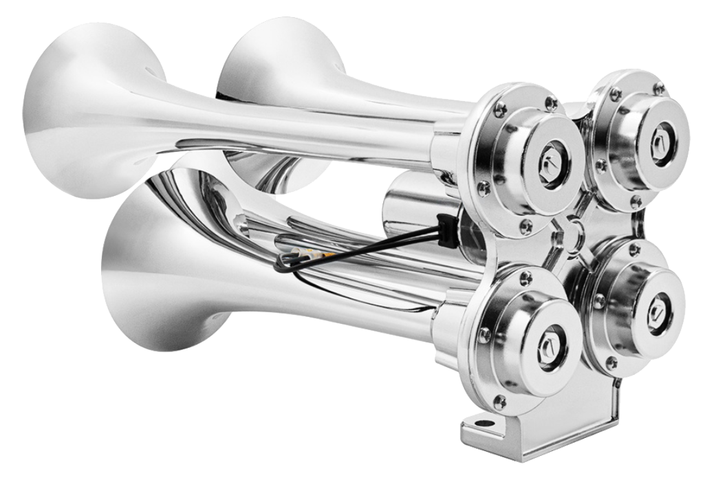 4 Trumpet Chrome Mini Train Horn