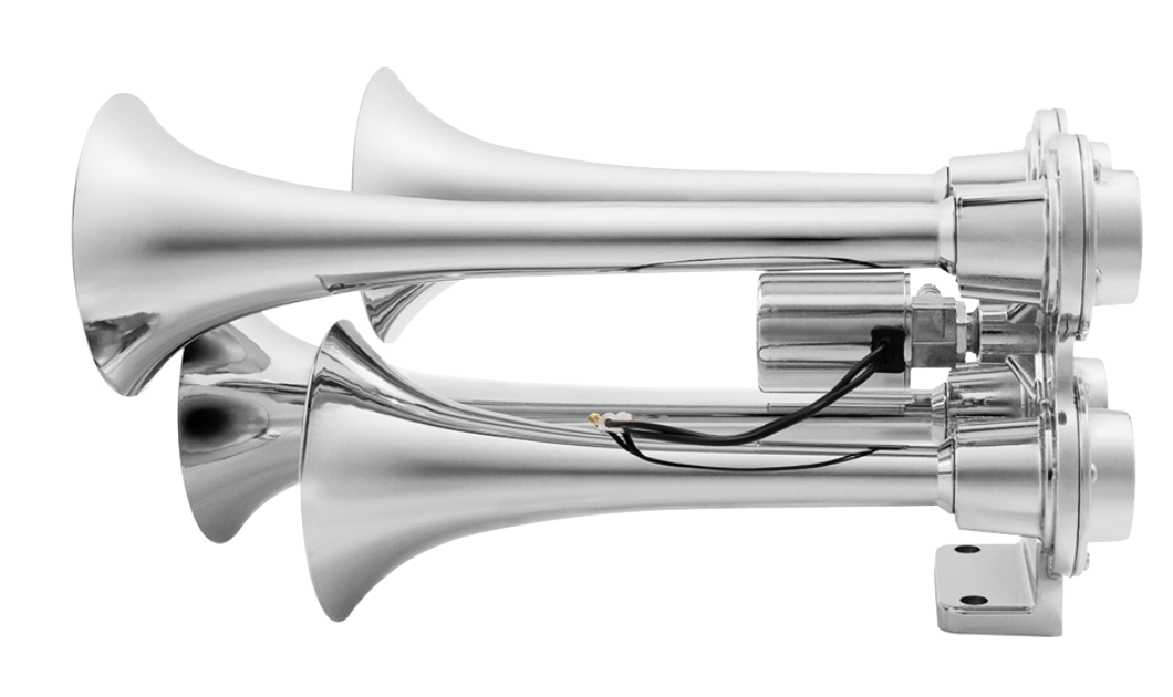 4 Trumpet Chrome Mini Train Horn