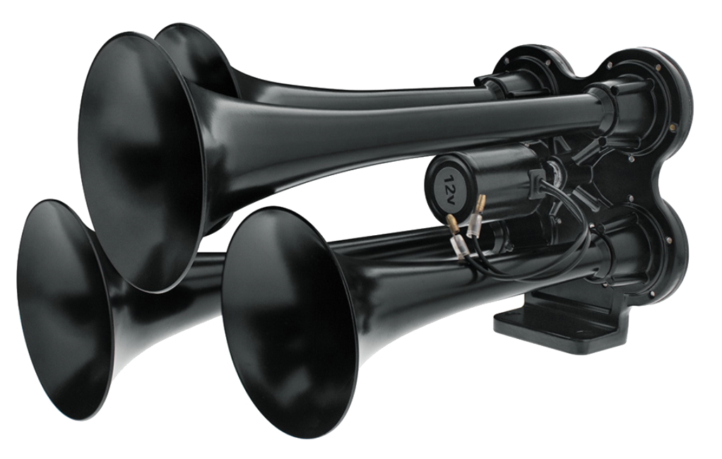 4 Trumpet Black Mini Train Horn