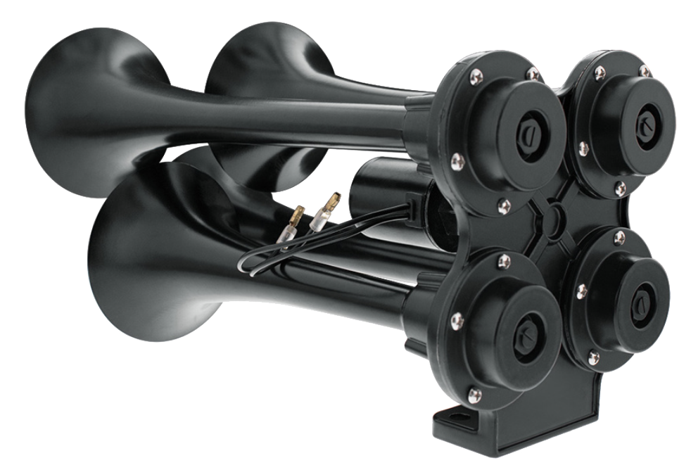 4 Trumpet Black Mini Train Horn