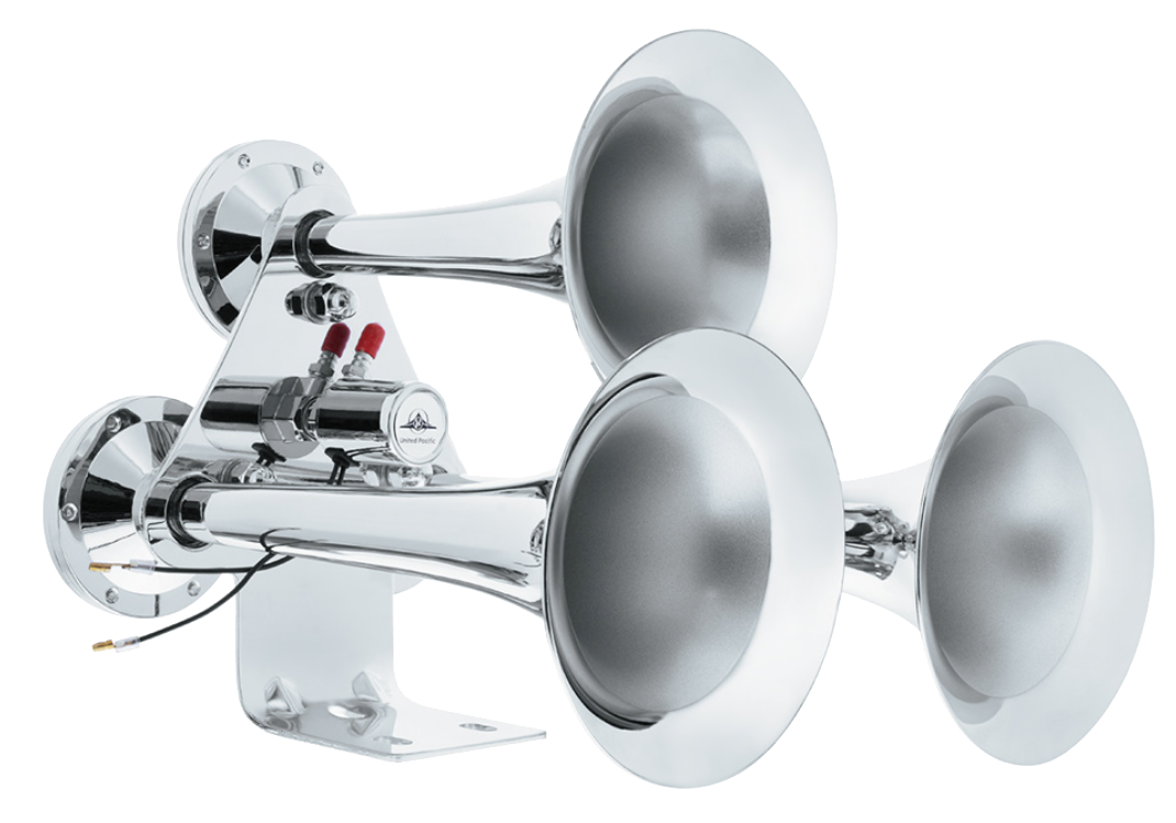 3 Trumpet Chrome Train Horn Bundle