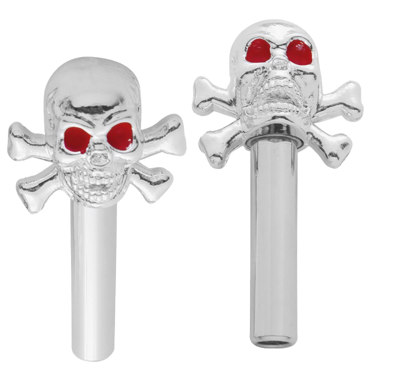 Lock Knob Chrome Skull 2-Pack