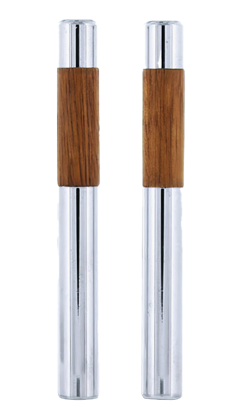 Lock Knob Chrome With Walnut Tube 2-Pack