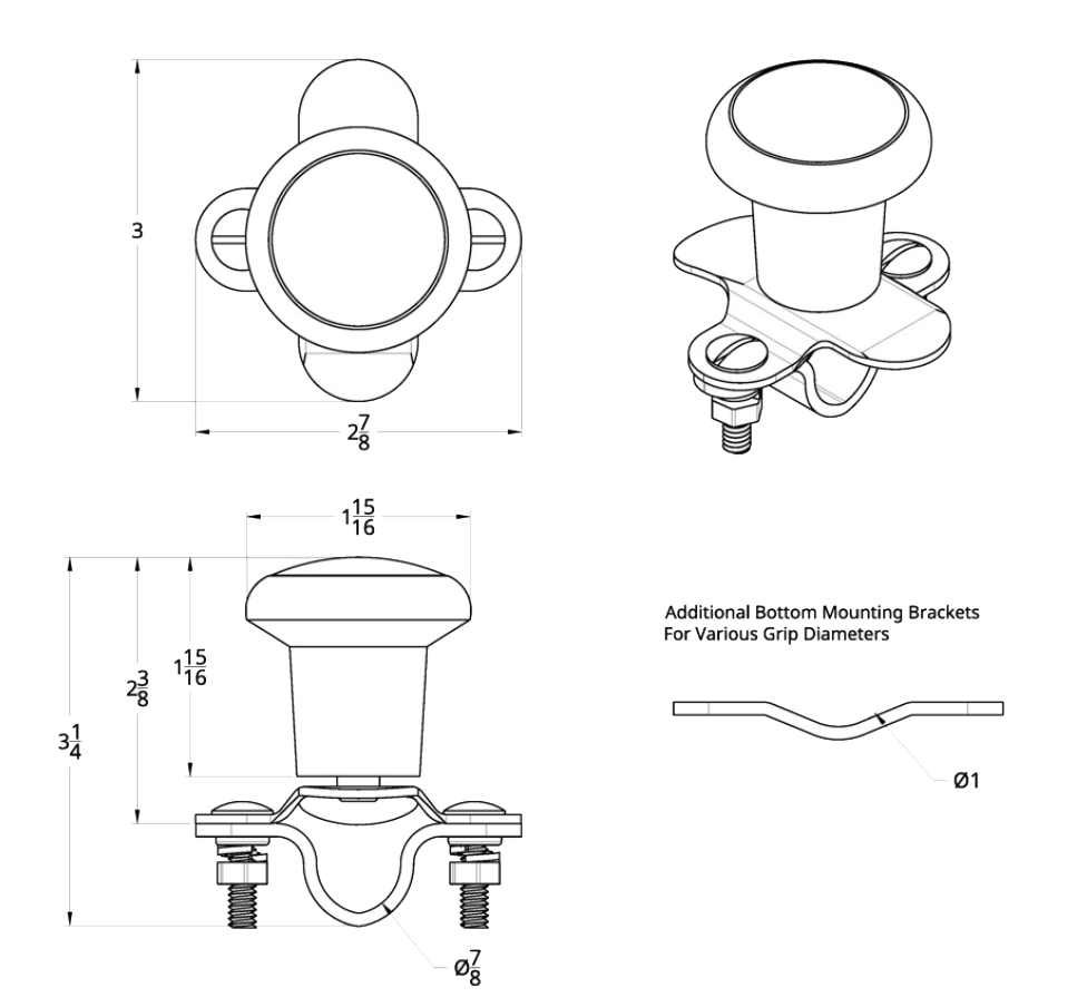 Spinner - Heavy Duty Polished Aluminum Steering Wheel Spinner