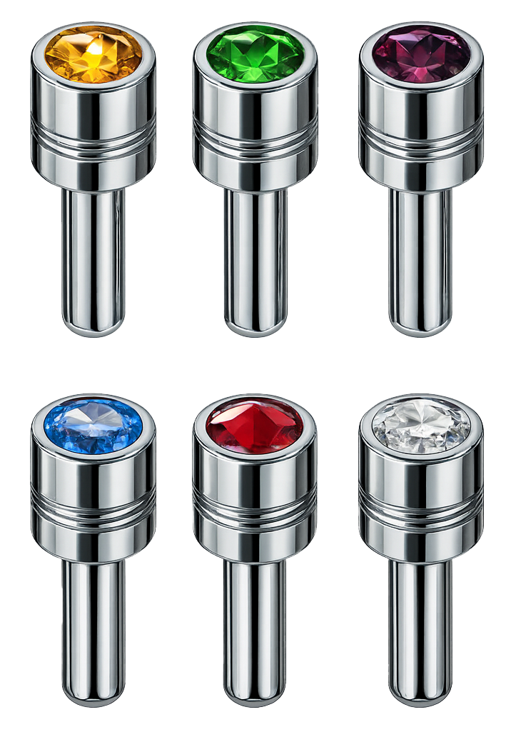 Lock Knob Chrome With 9/16" Color Crystal Tip (2-Pack)