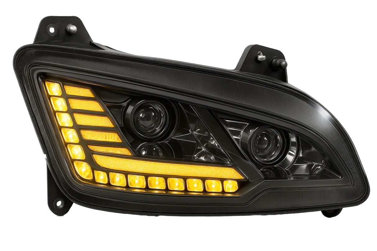 Peterbilt 587/ 579 (2022 and Newer) LED Headlight With Halo and Sequential Turn Signal