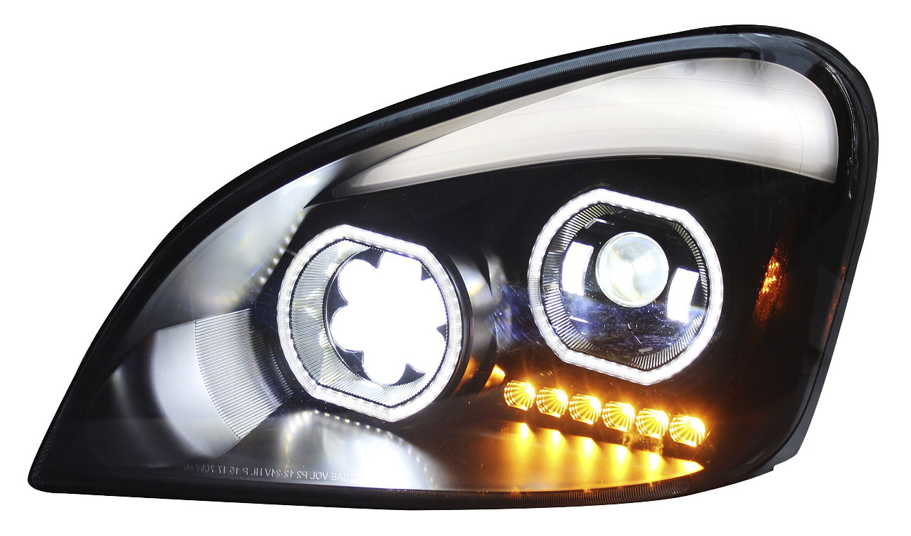 Freightliner Cascadia (2008-2017) - LED Headlight, Black or Chrome