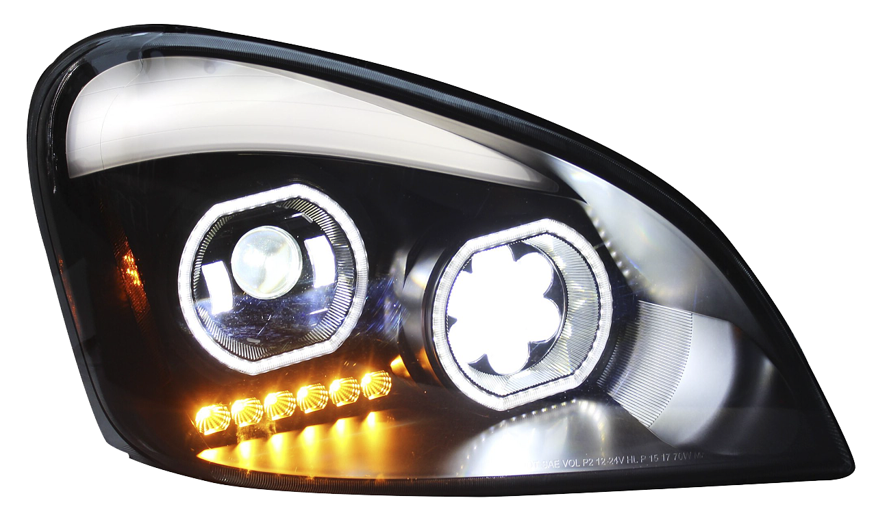 Freightliner Cascadia (2008-2017) - LED Headlight, Black or Chrome