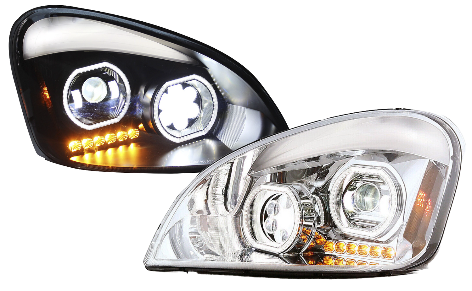 Freightliner Cascadia (2008-2017) - LED Headlight, Black or Chrome