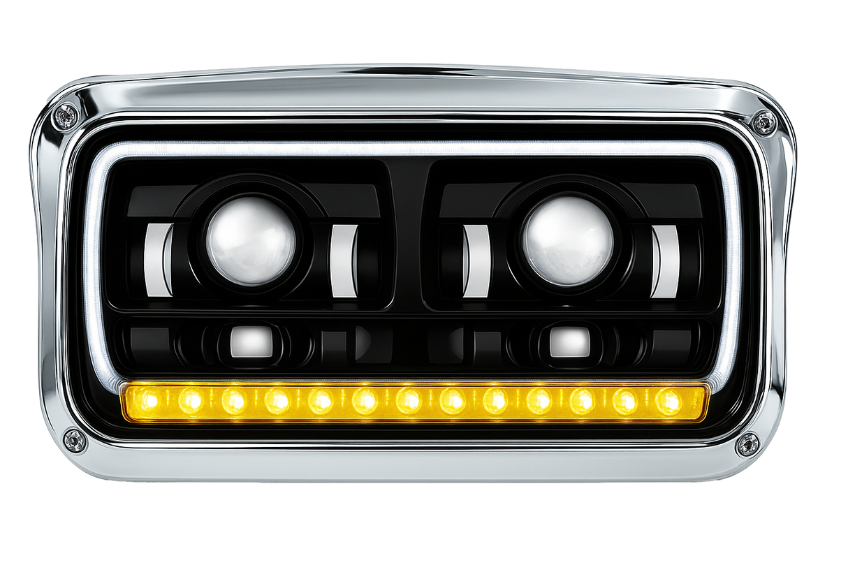 Peterbilt 357/365/378/379 - LED Headlights With Halo & Sequential Turn Signal