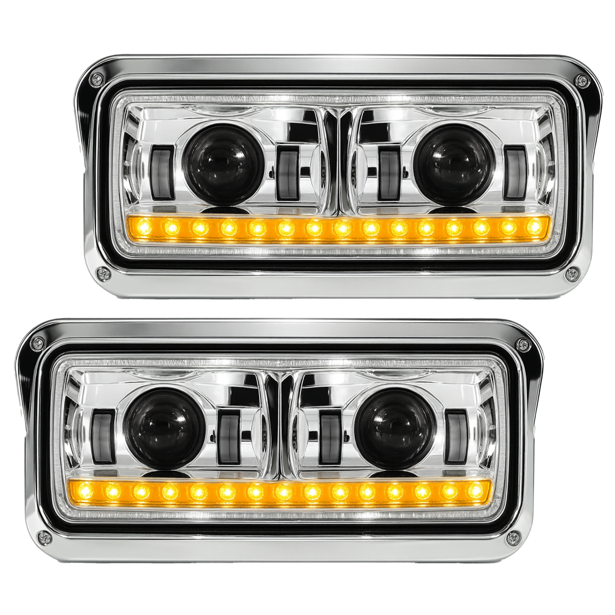 Peterbilt 357/365/378/379 - LED Headlights With Halo & Sequential Turn Signal