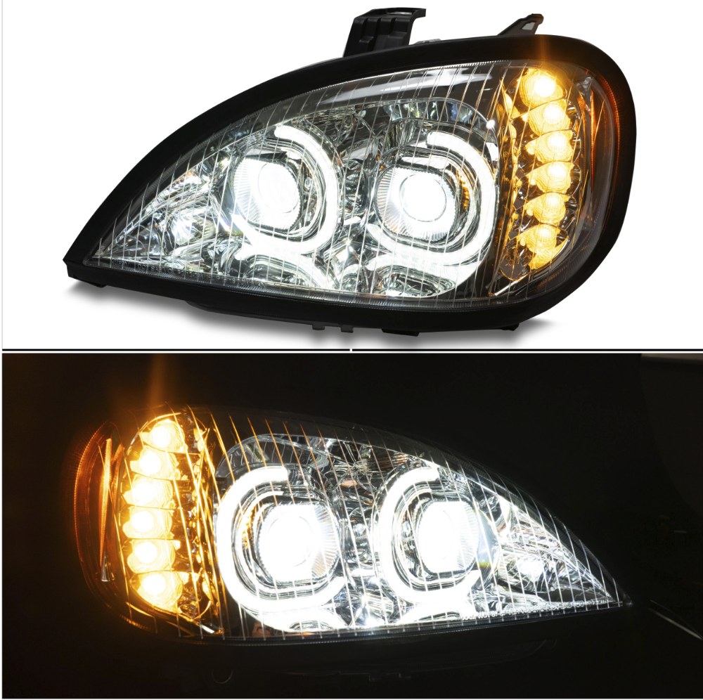 Freightliner Columbia (2001-2020) - LED Headlight Chrome or Black Inner Housing