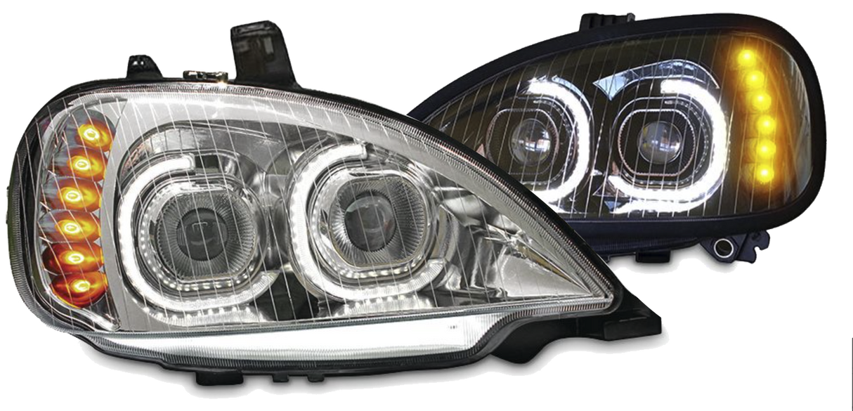 Freightliner Columbia (2001-2020) - LED Headlight Chrome or Black Inner Housing