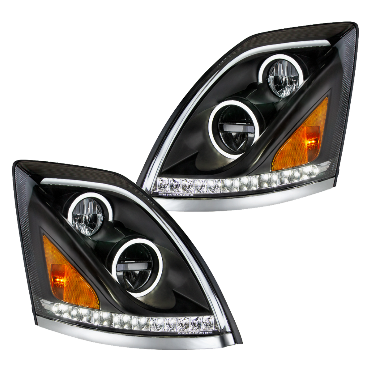 Volvo VN-VNL (2003-2017) - LED Headlight with Halo And Sequential Turn Signal