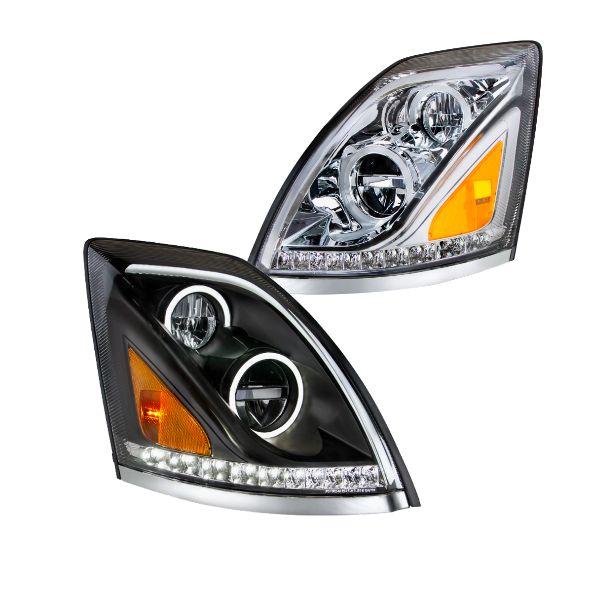 Volvo VN-VNL (2003-2017) - LED Headlight with Halo And Sequential Turn Signal
