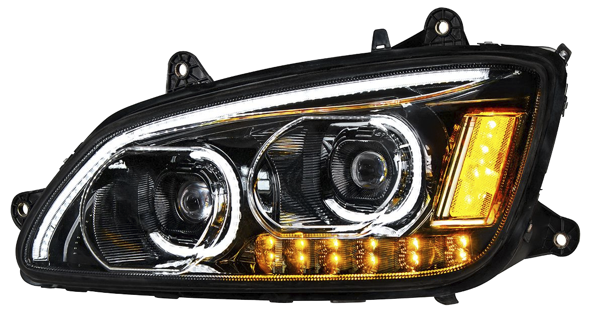 Kenworth T660 (2008-2017) - LED Headlights With Choice Chrome or Black Inner Housing